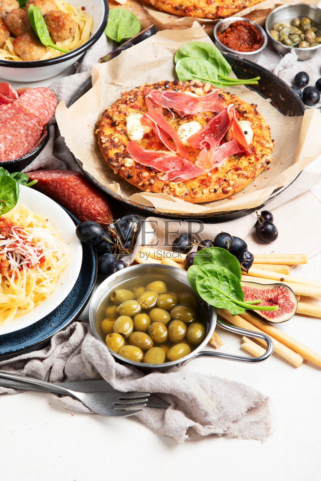 意大利菜的概念。照片摄影图片