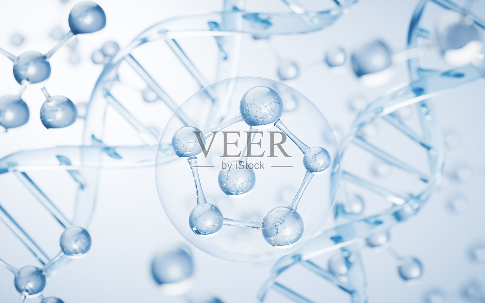 DNA与生物学概念3D渲染照片摄影图片