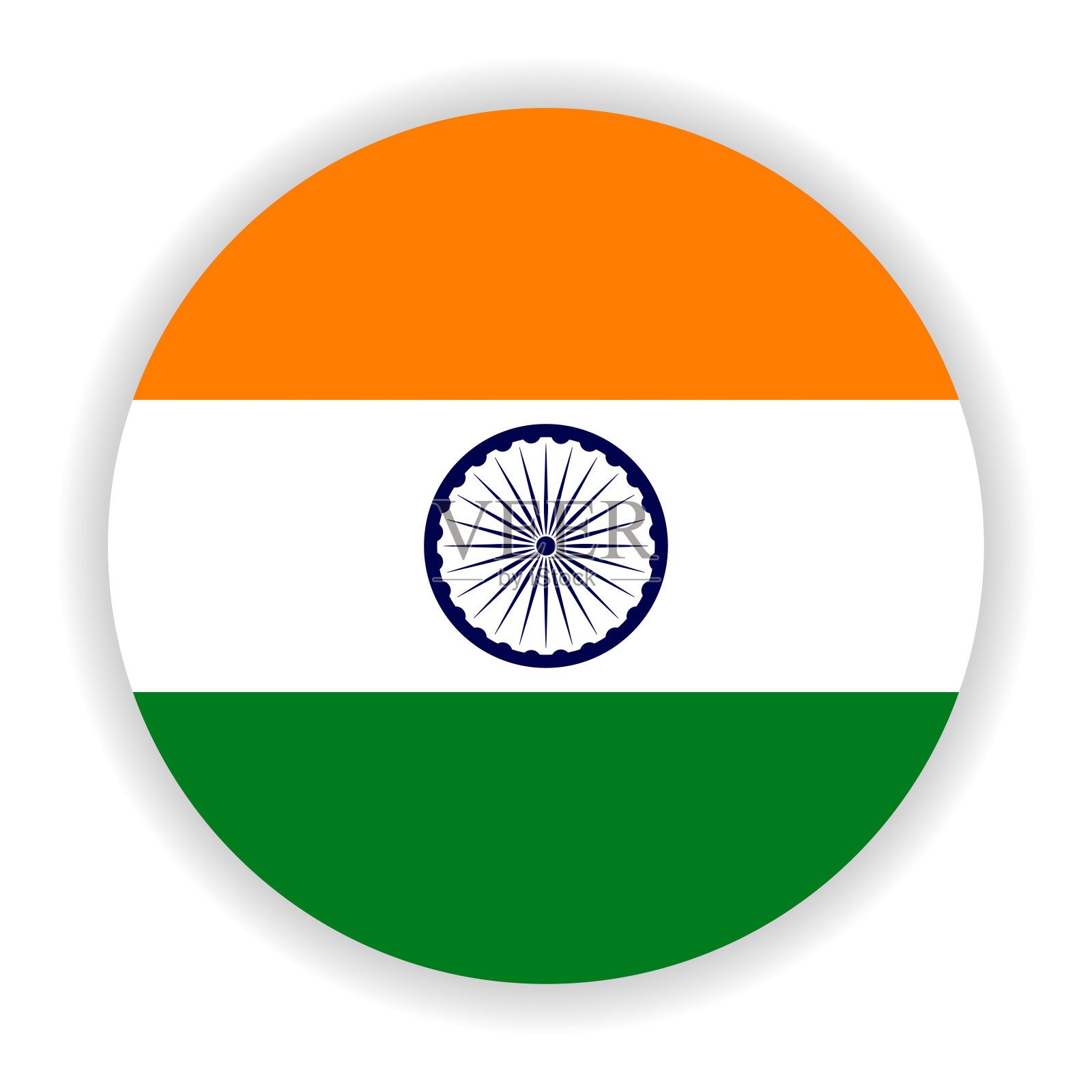 印度圆形国旗插画图片素材