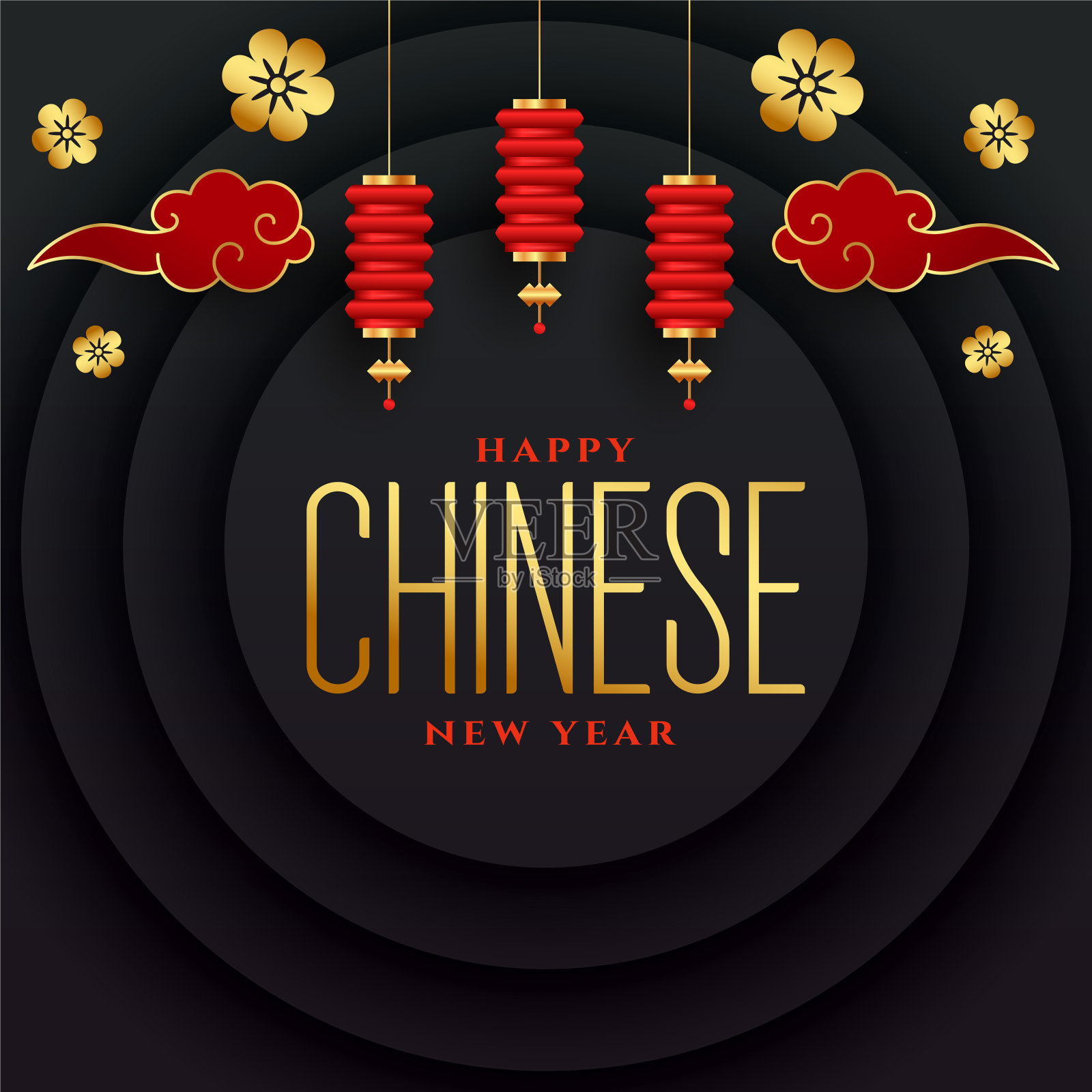 快乐春节文化装饰背景插画图片素材