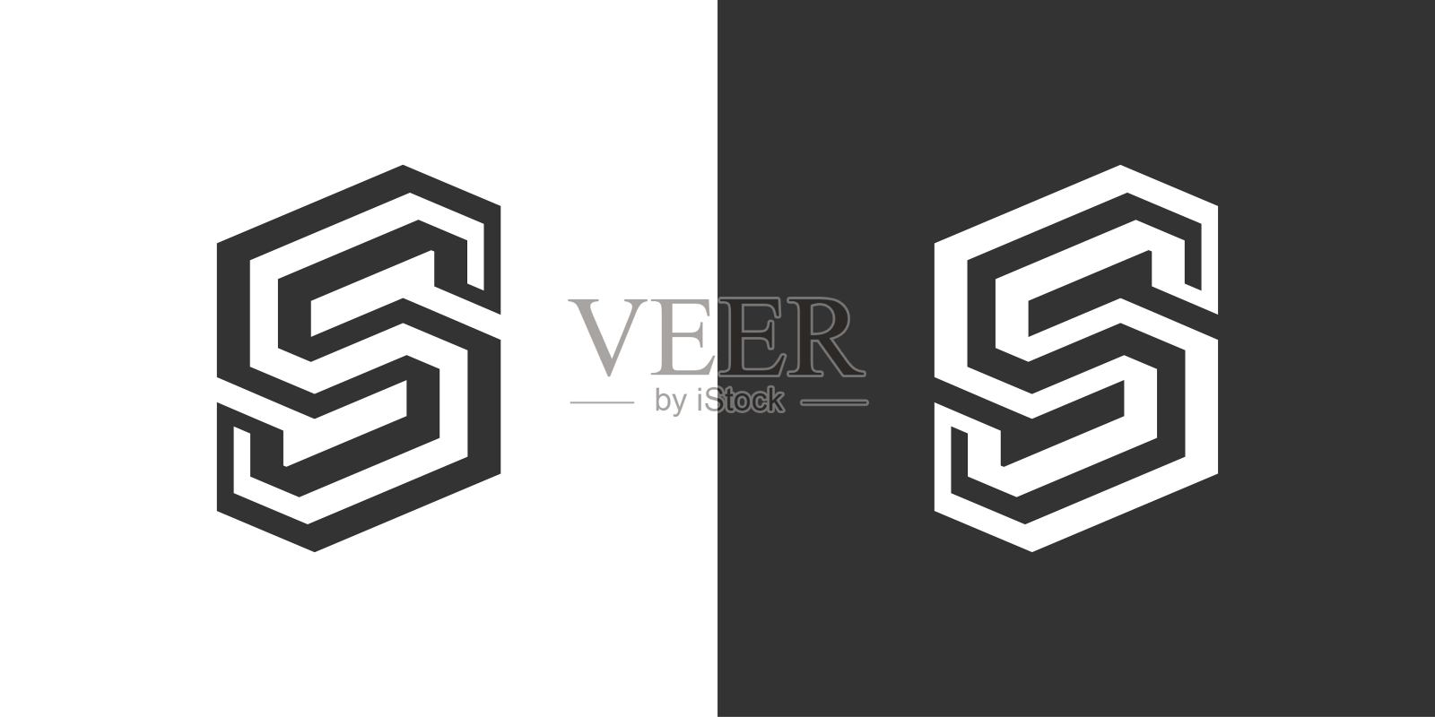 SS或S首字母标志设计矢量插画图片素材