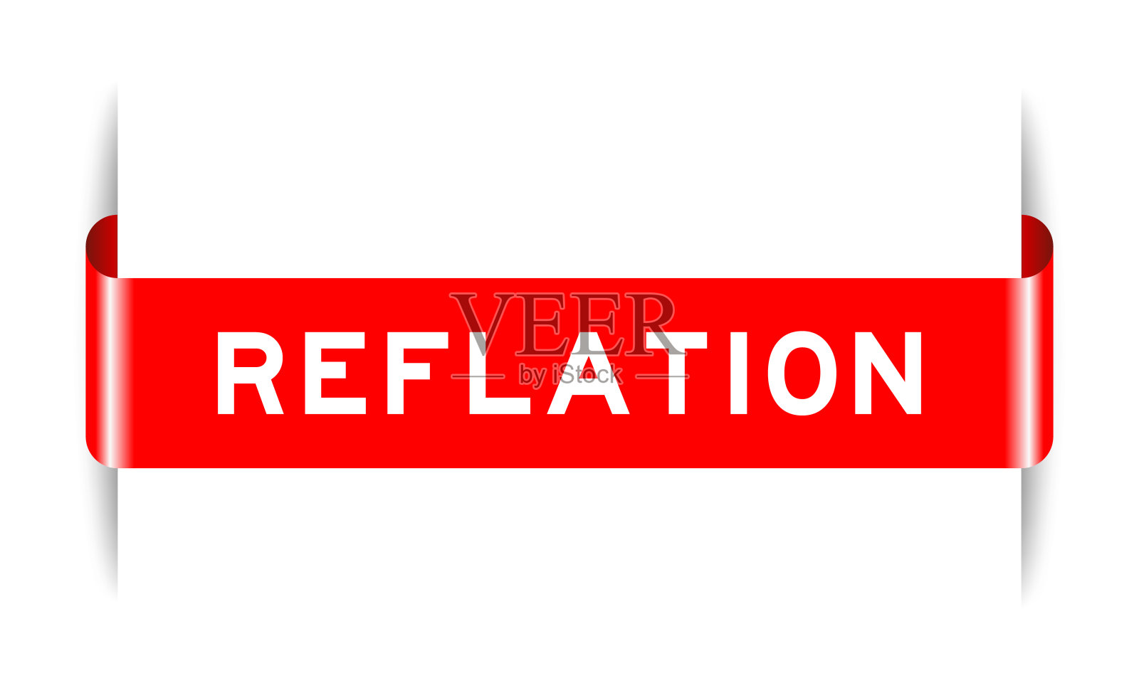 红色插入标签横幅与字再膨胀在白色背景插画图片素材