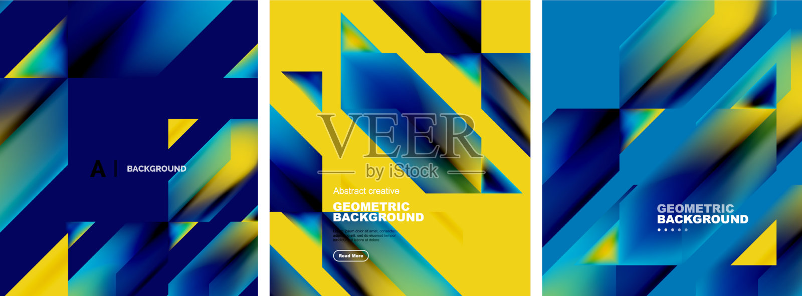 一套抽象几何海报插画图片素材