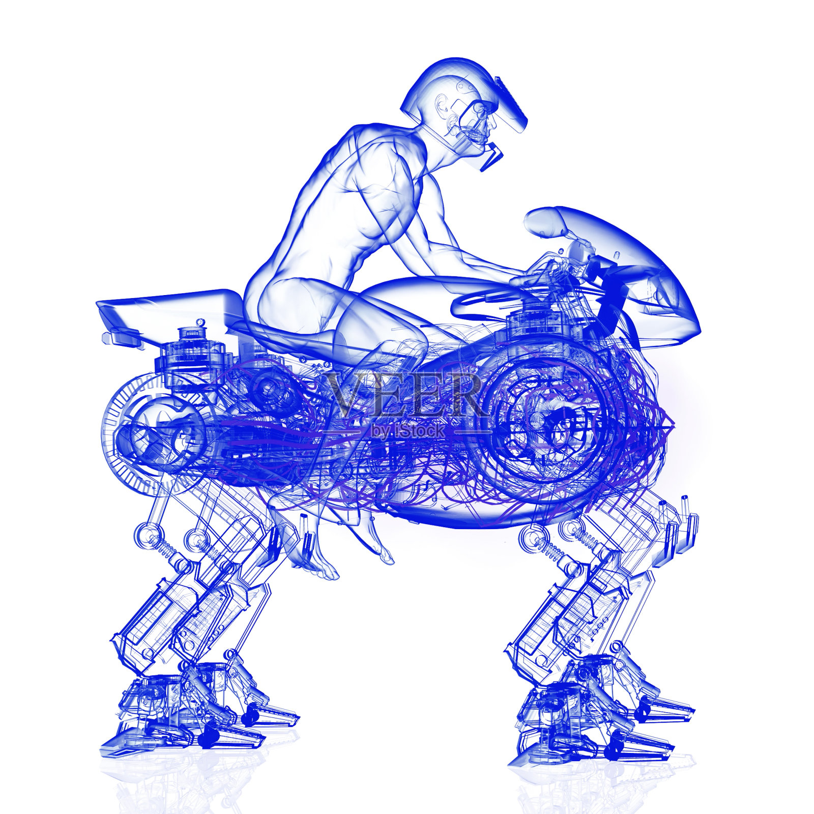 x射线骑手和机器马机制照片摄影图片