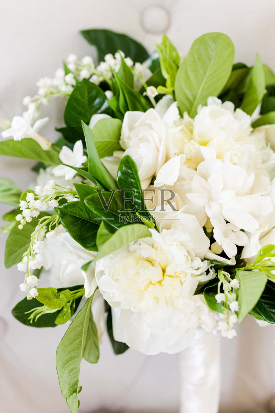 一个优雅的新娘花束特写照片摄影图片