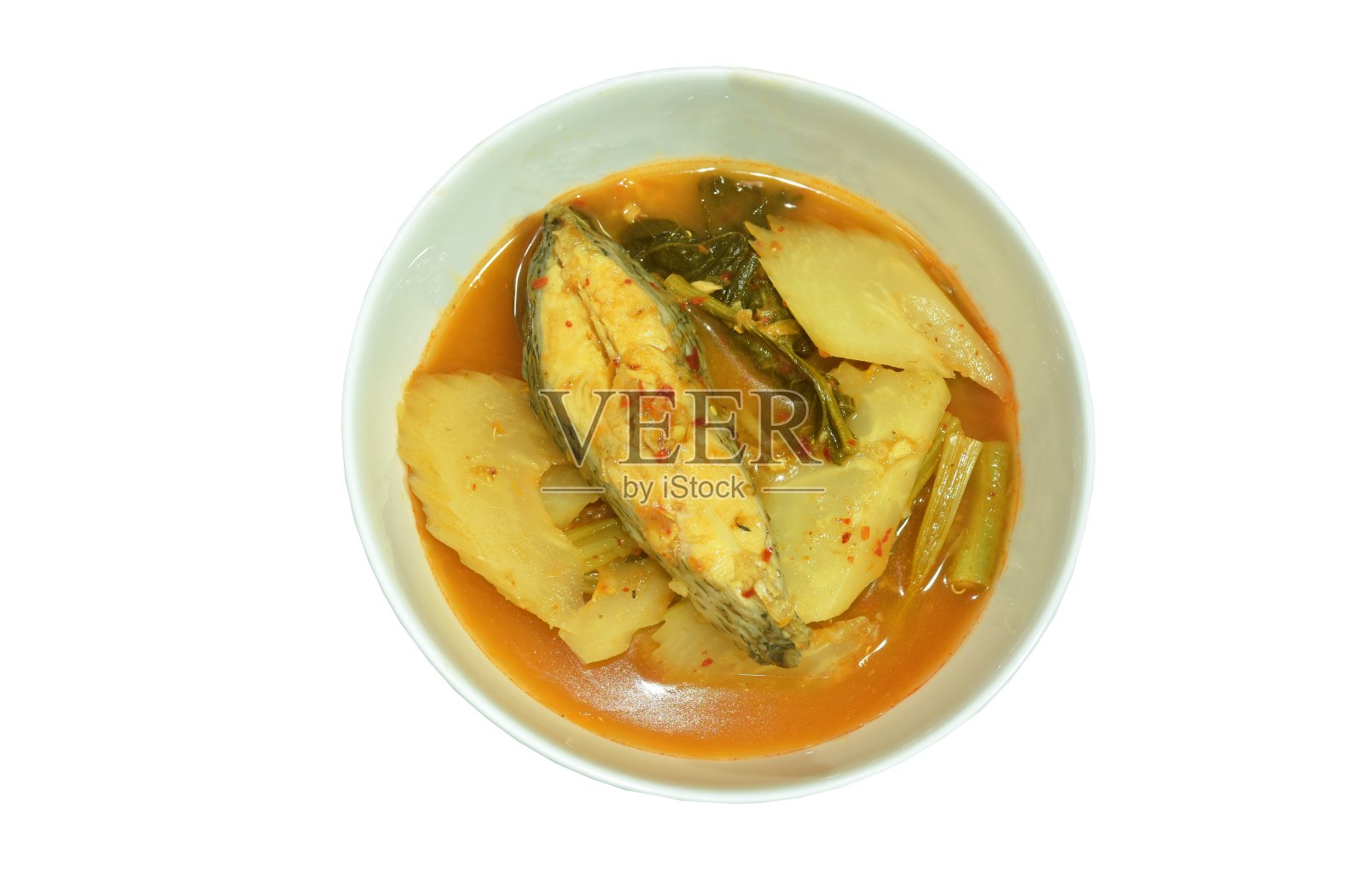 麻辣水煮黑鱼，麻辣汤杂菜照片摄影图片