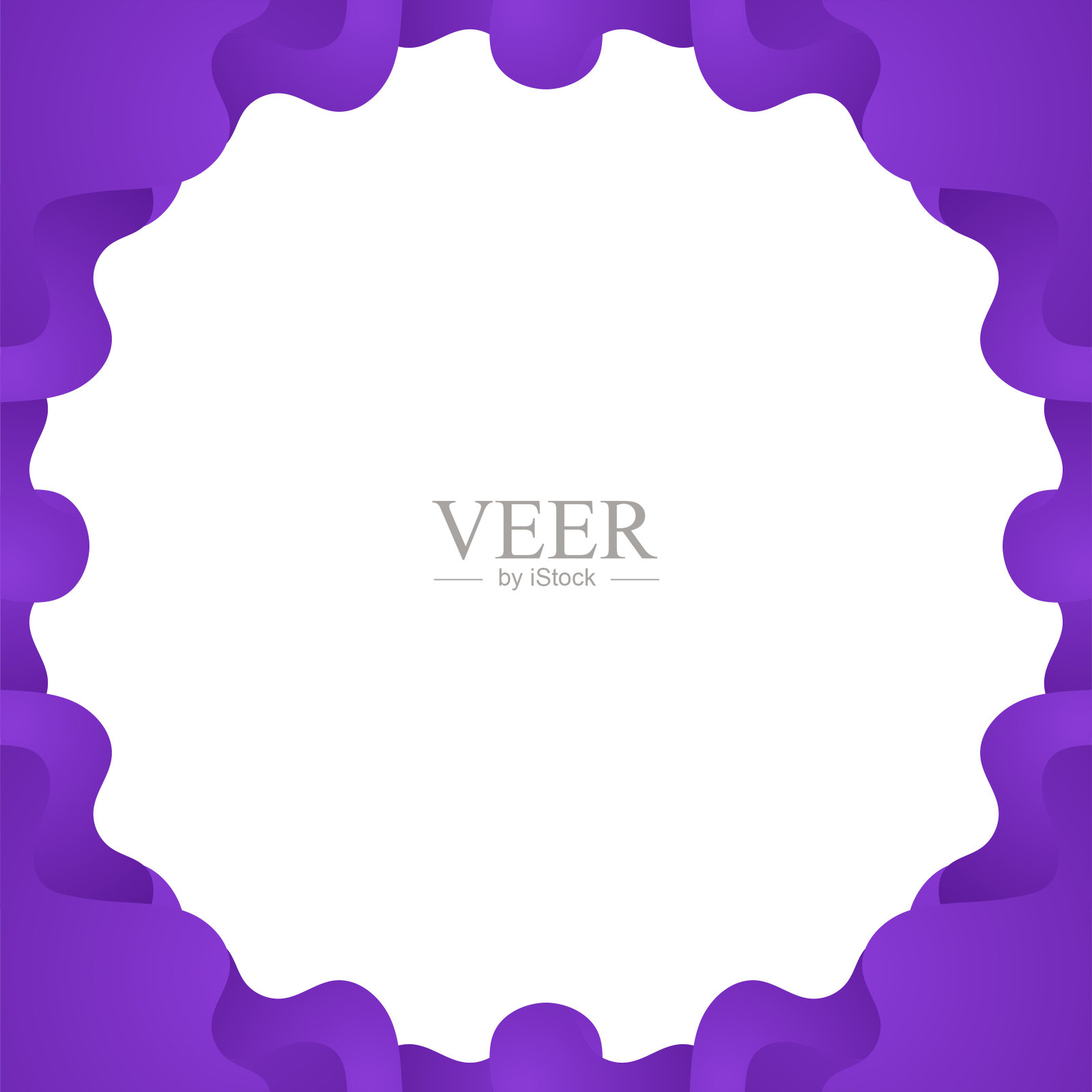 蓝色渐变花框设计插画图片素材