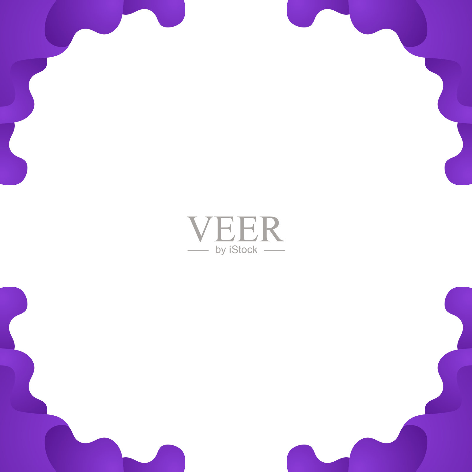 蓝色渐变花框设计插画图片素材