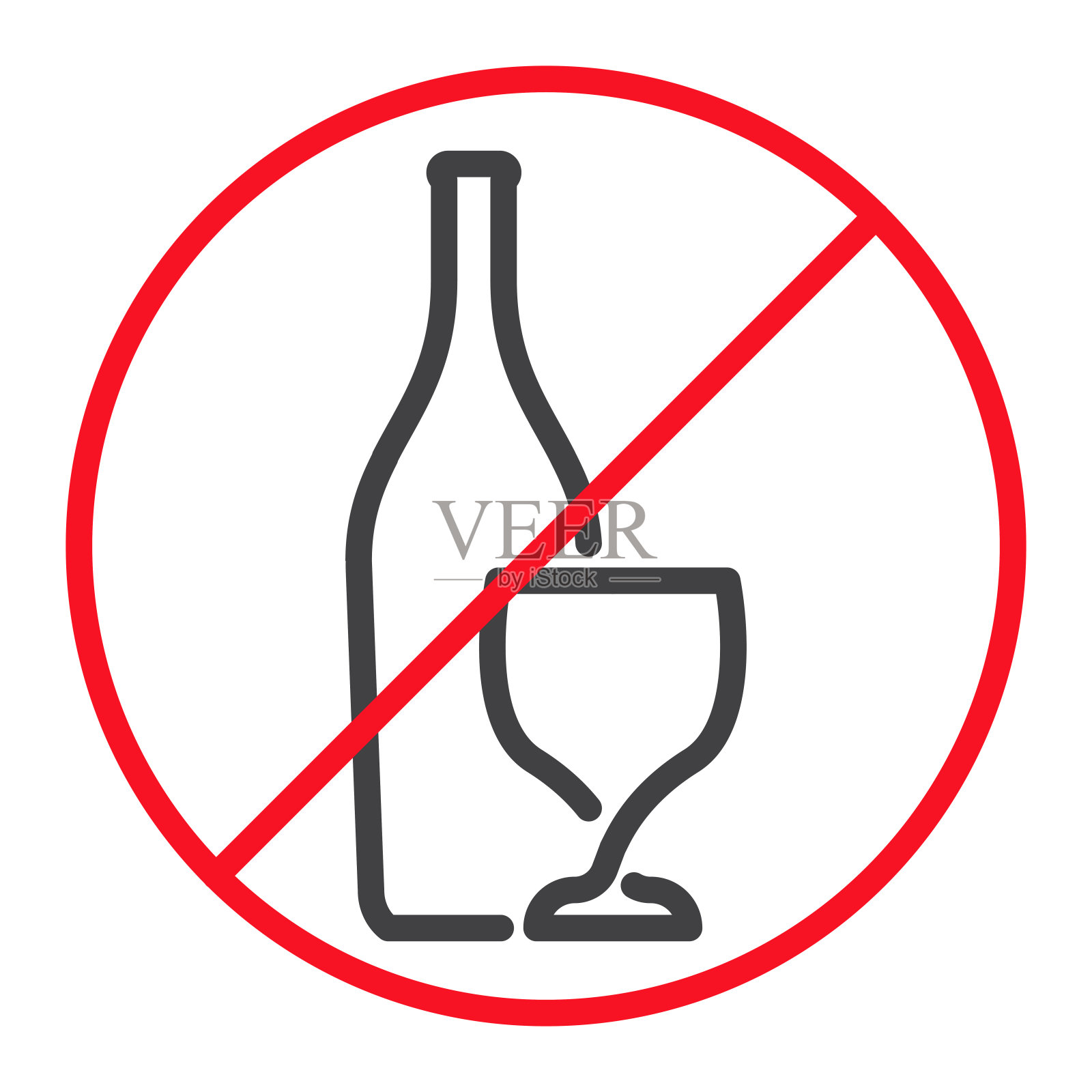 无酒精保证。矢量图标模板插画图片素材