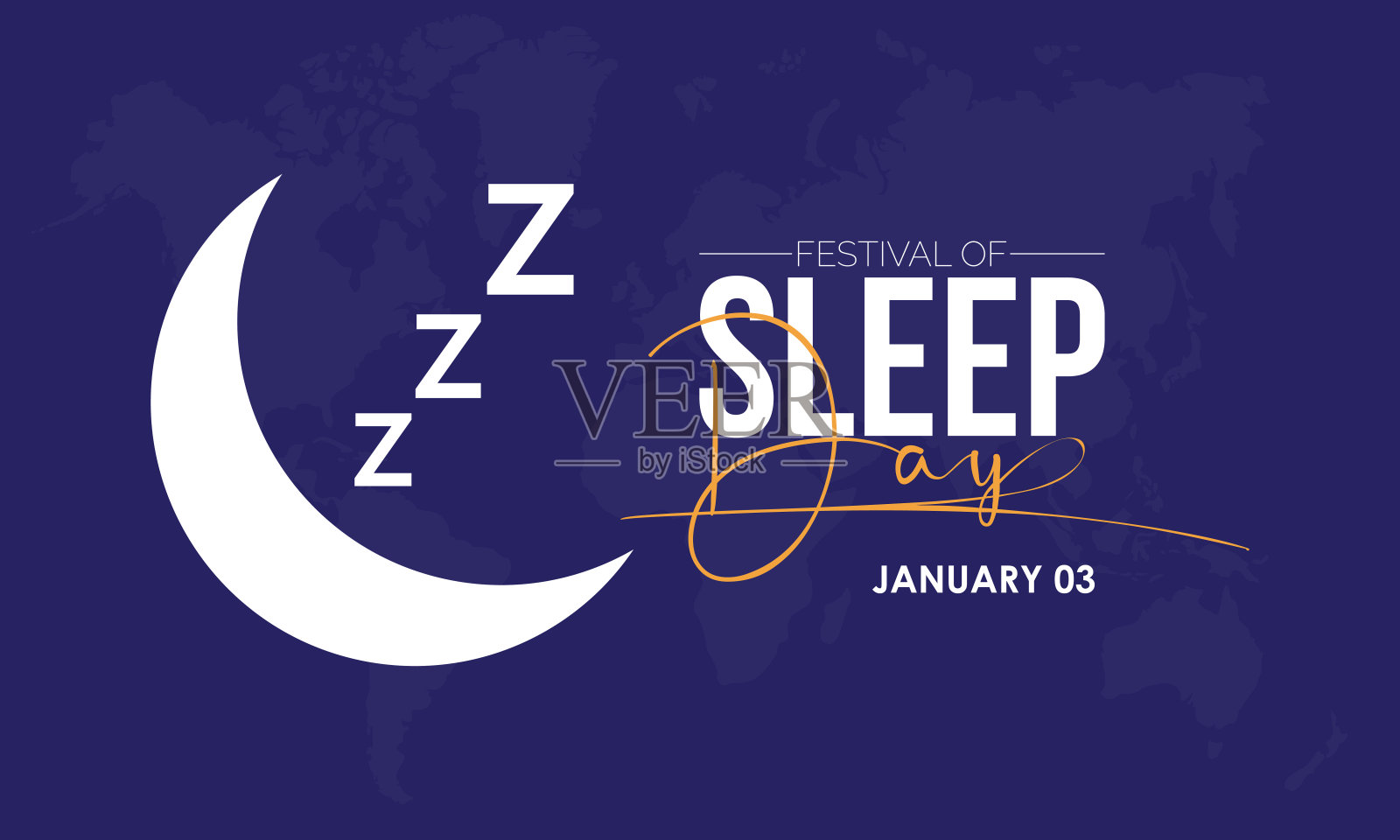 1月3日睡眠节的矢量插画设计概念插画图片素材