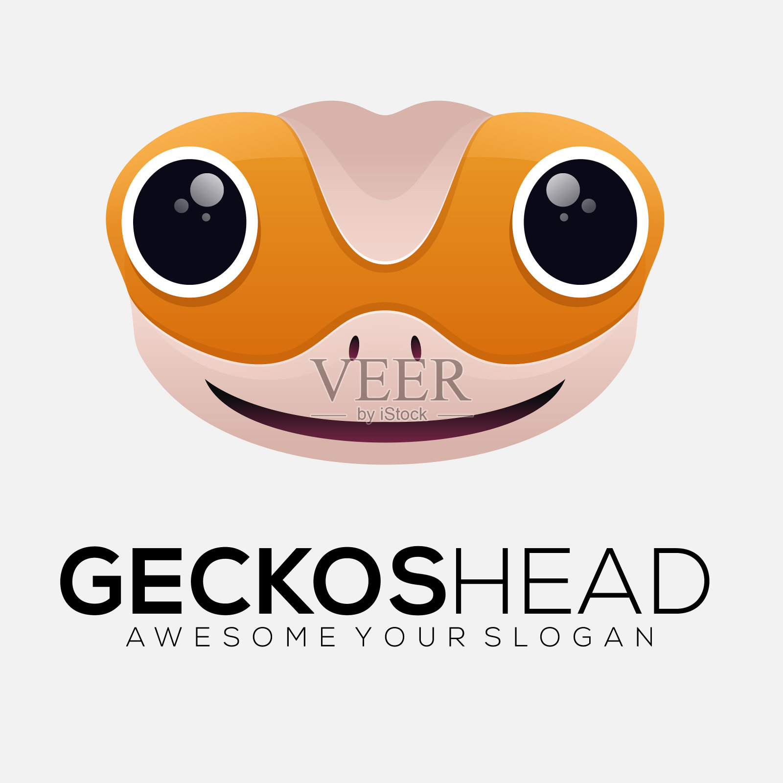 壁虎头部设计渐变颜色模板设计元素图片