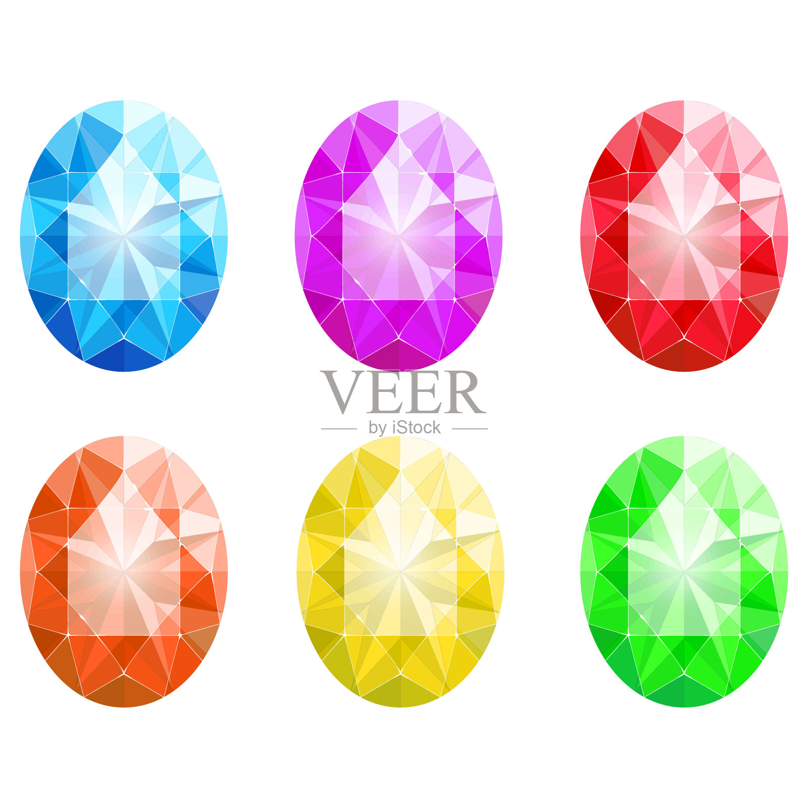 椭圆辉煌切割珠宝插图集设计元素图片