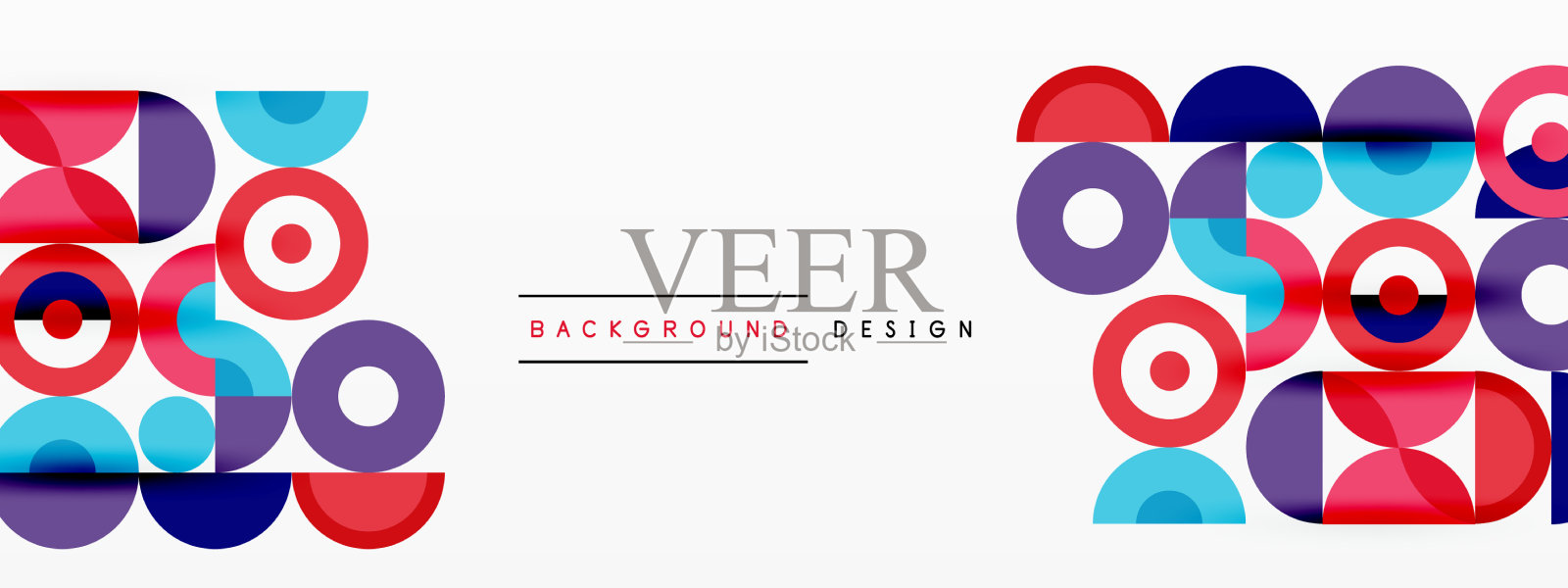 彩色圆圈抽象背景最小插画图片素材