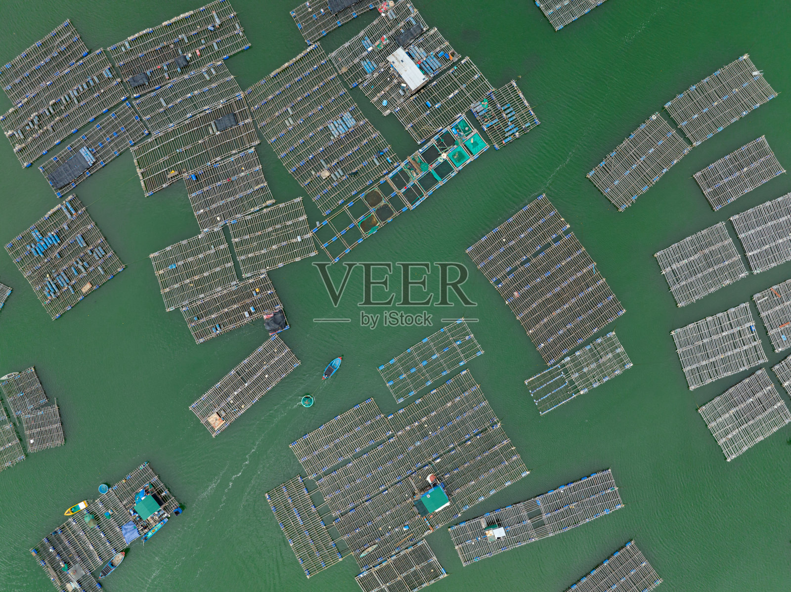 无人机查看渔场和龙虾养殖场奈泻湖照片摄影图片