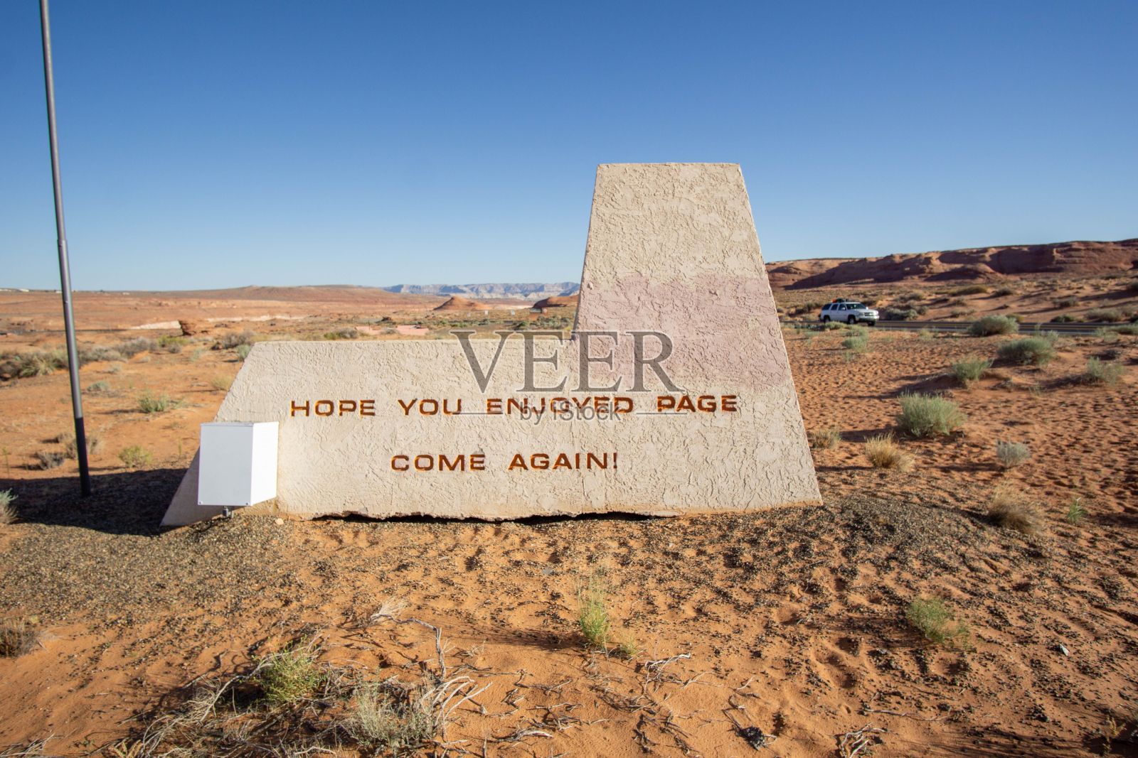 感谢您参观亚利桑那州佩奇的出口标志照片摄影图片