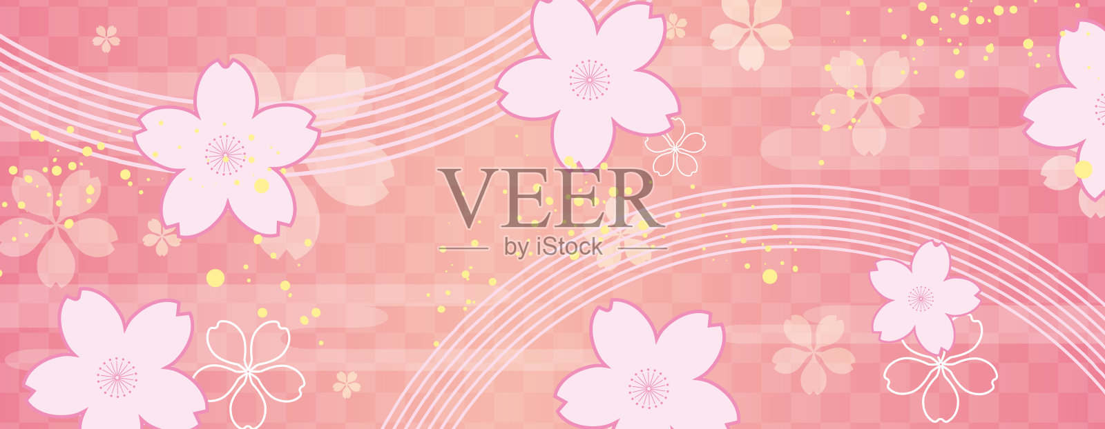 新年背景插图。日本图案的漂亮背景。插画图片素材