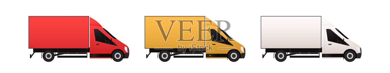 装有集装箱的卡车。范插图。货运货车插画图片素材