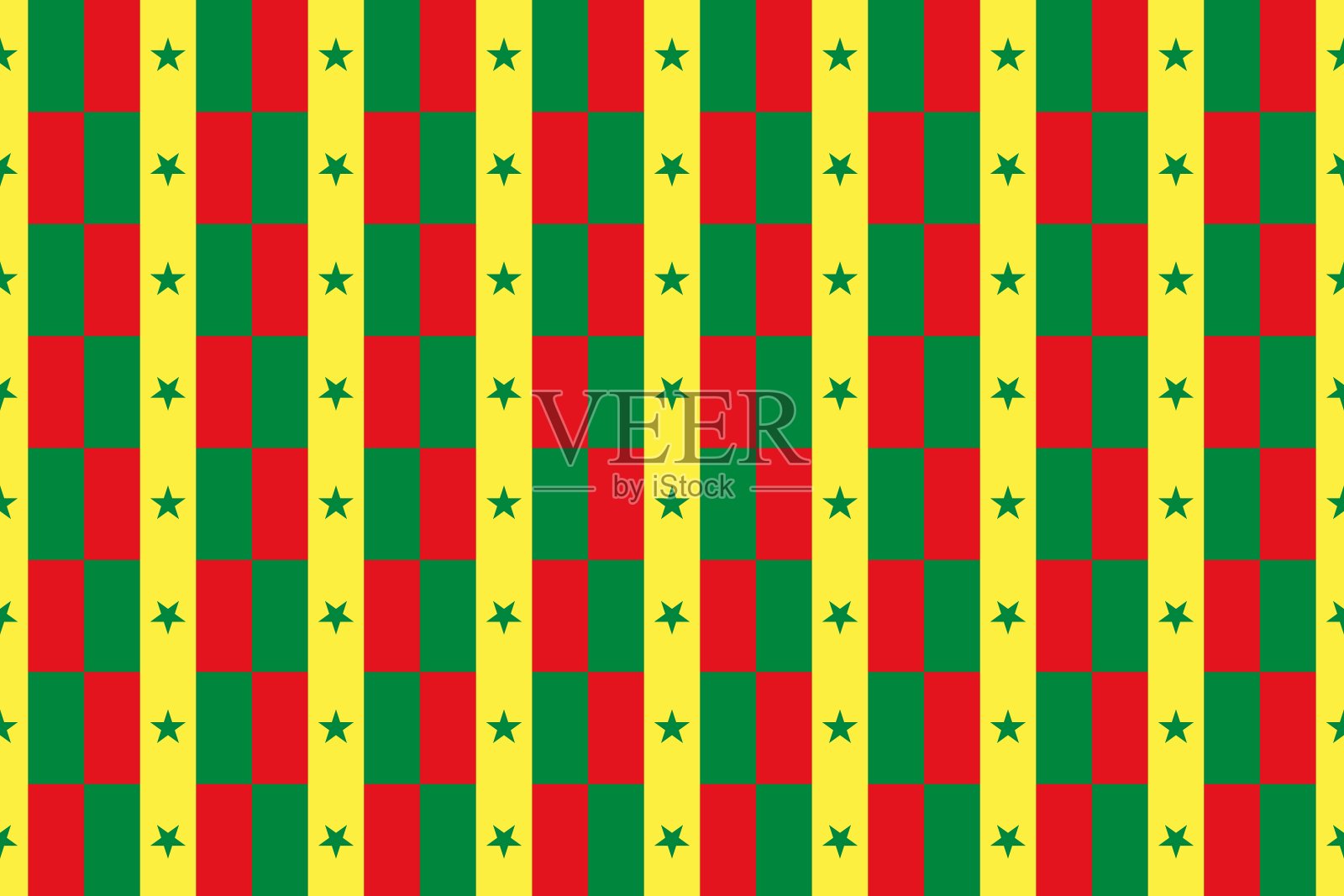 塞内加尔国旗颜色的几何图案。塞内加尔的颜色。插画图片素材