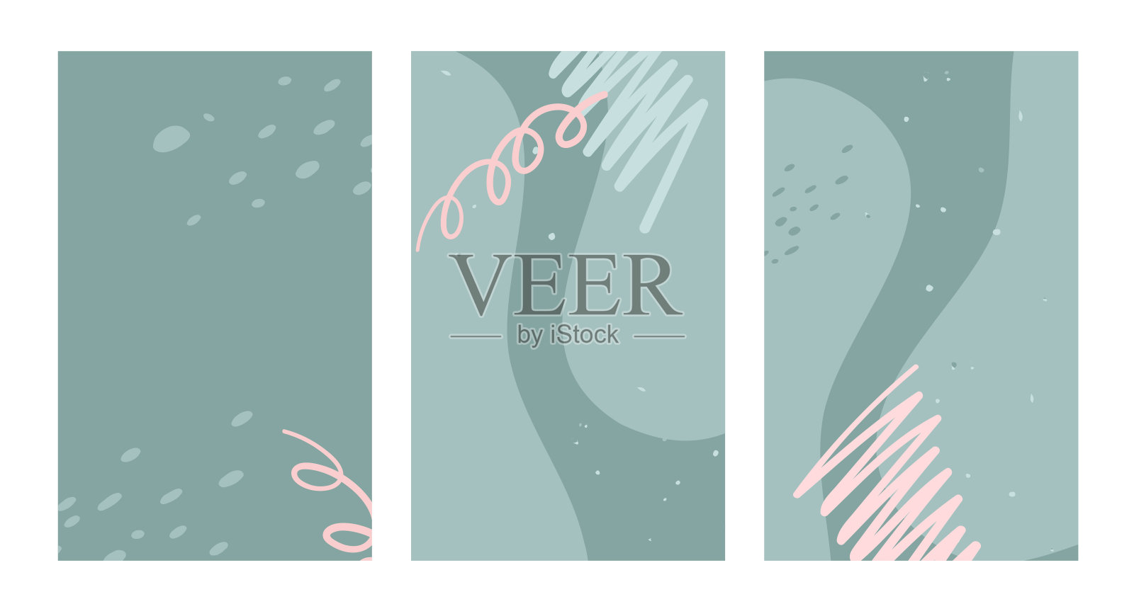 带有文本和图像复制空间的背景模板。抽象的有机设计。插画图片素材