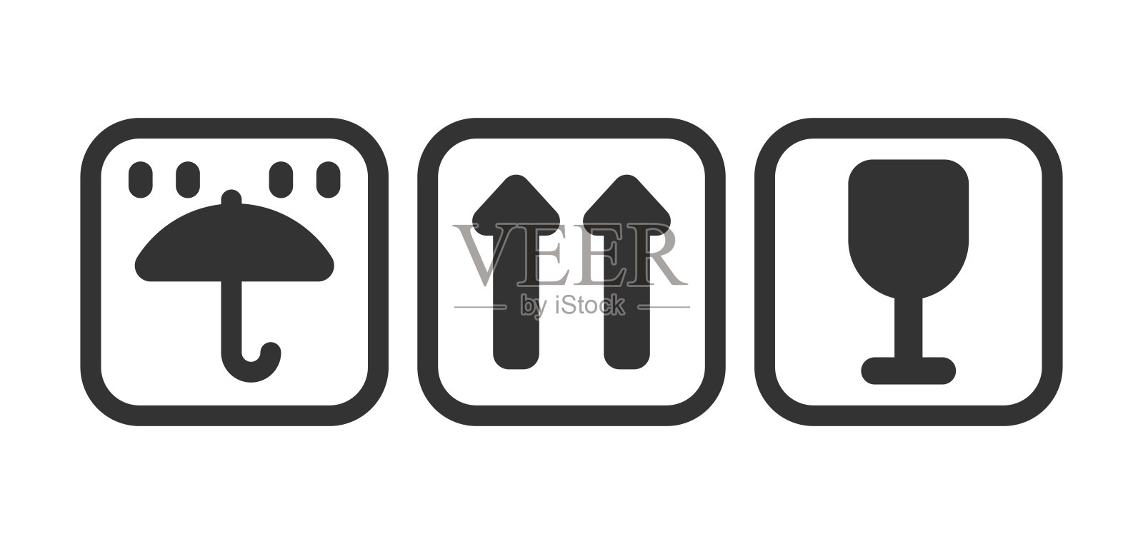 货箱上的标志说明。在仓库中按订单交货。设计元素图片