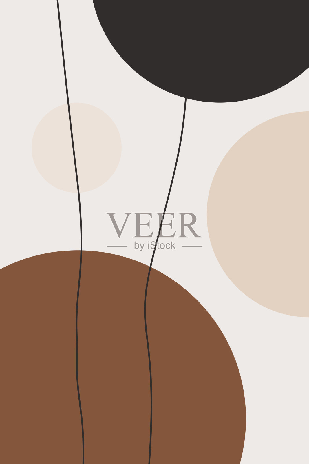 波西米亚米色墙面艺术装饰矢量插画图片素材