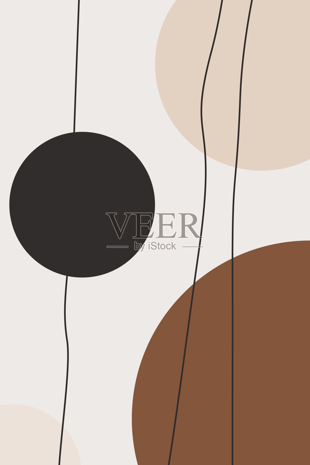 波西米亚米色墙面艺术装饰矢量插画图片素材