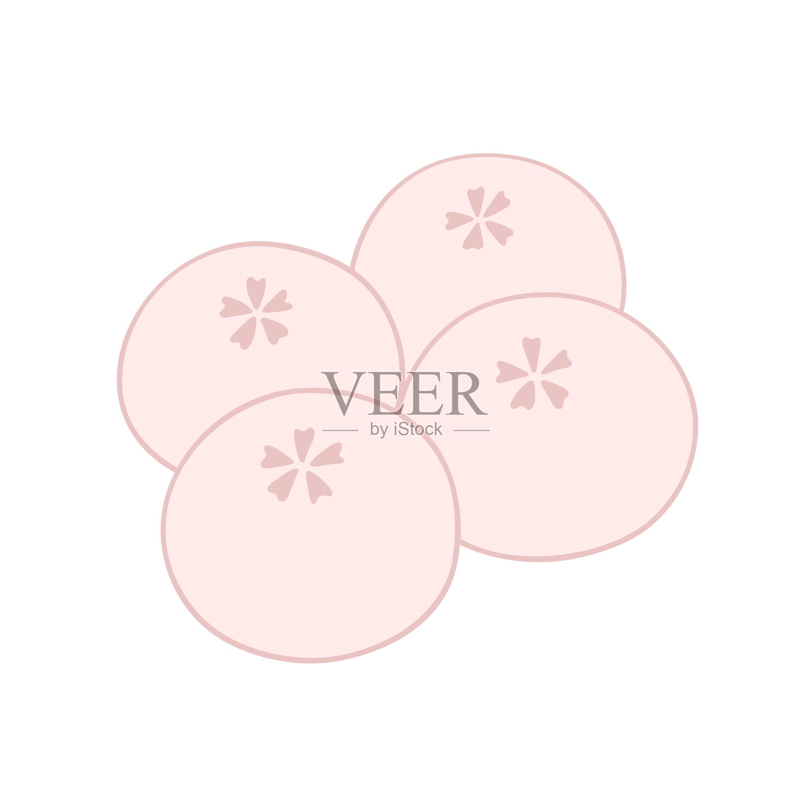 手绘的日式麻糬甜点插画图片素材