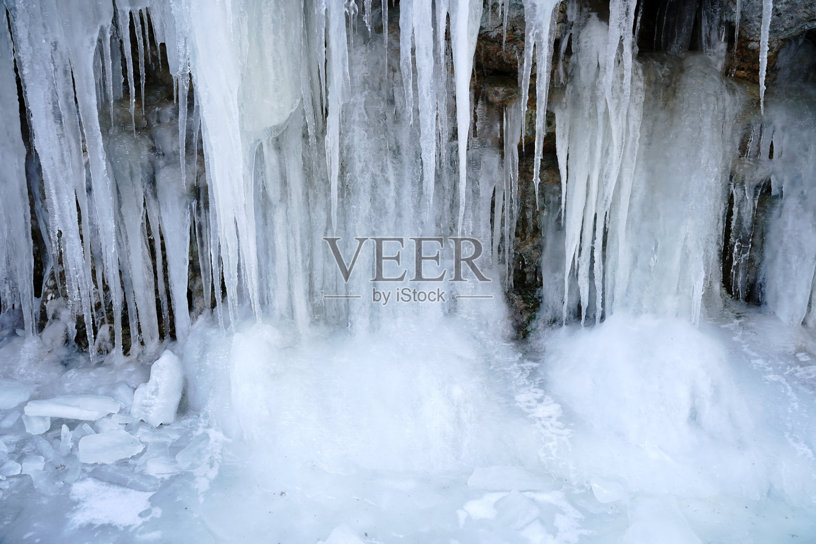 库德日普斯河的冬季峡谷。关岛峡谷。俄罗斯照片摄影图片