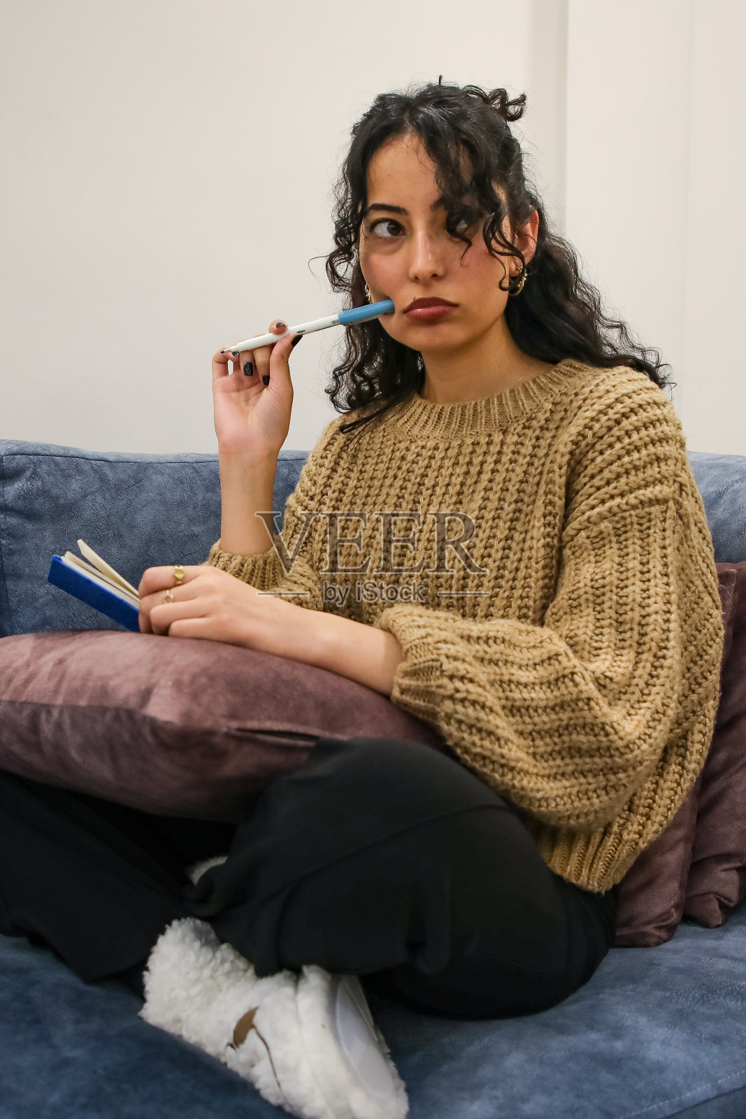 妇女在家工作照片摄影图片