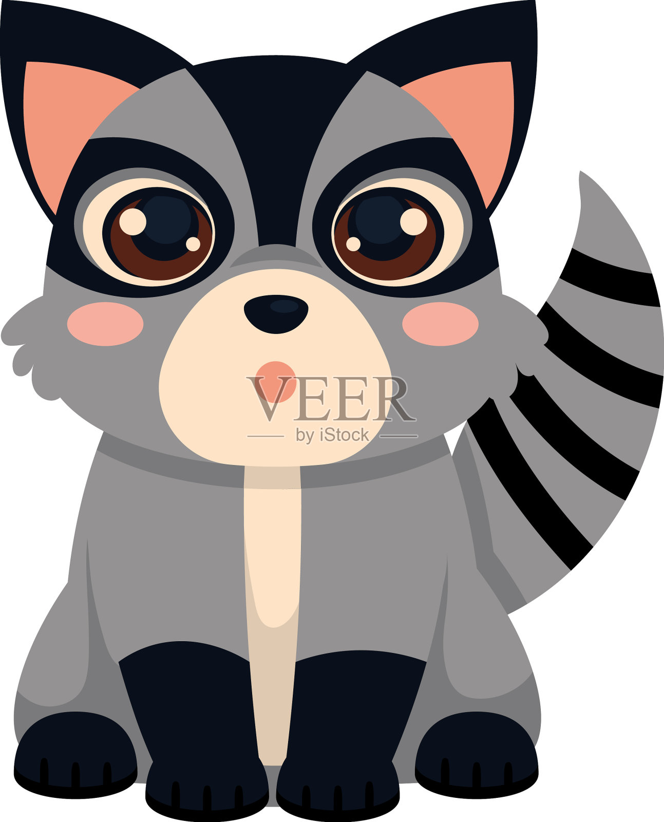 浣熊可爱动物设计元素图片