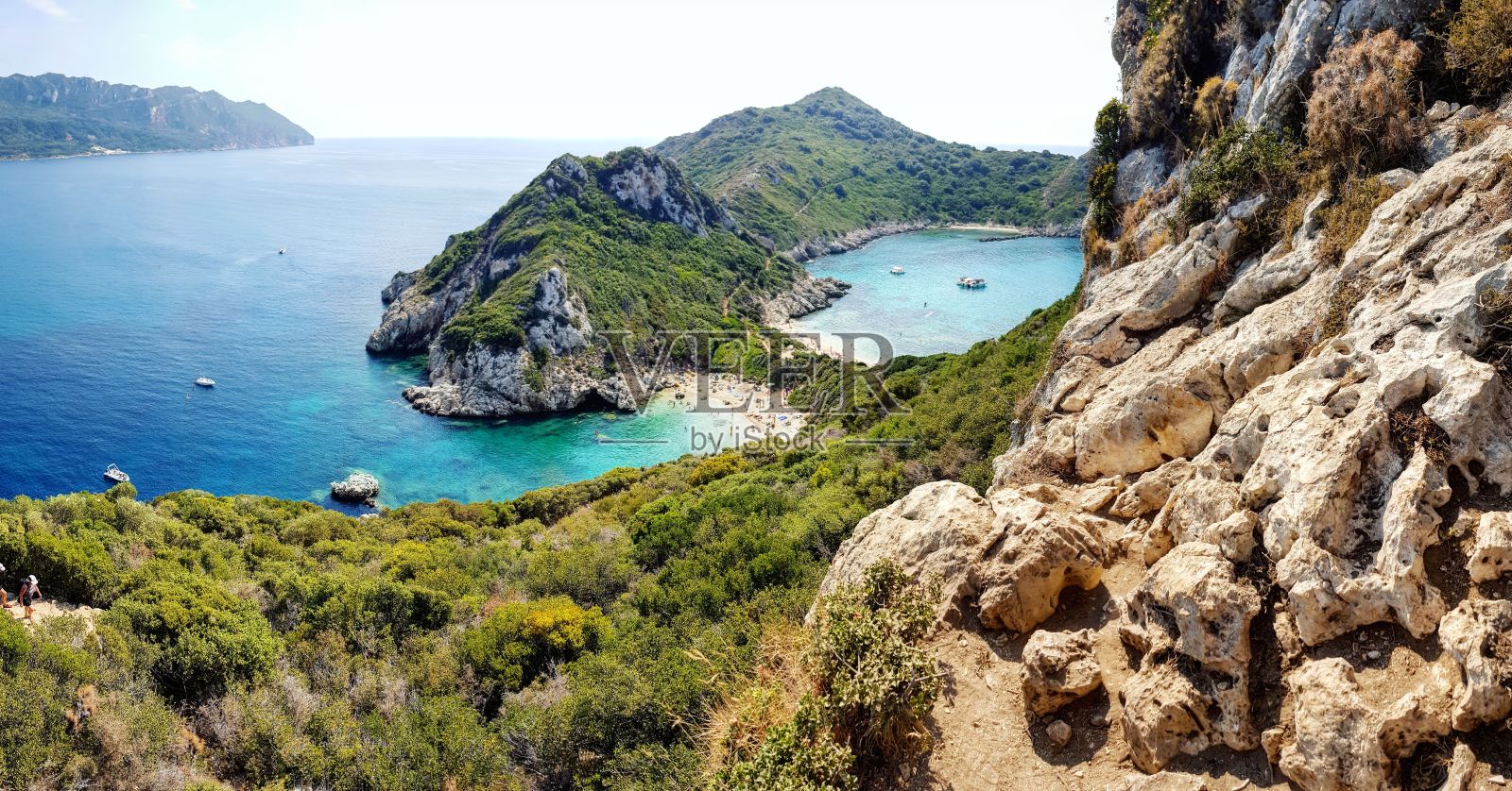 希腊科孚岛海湾的美丽照片照片摄影图片