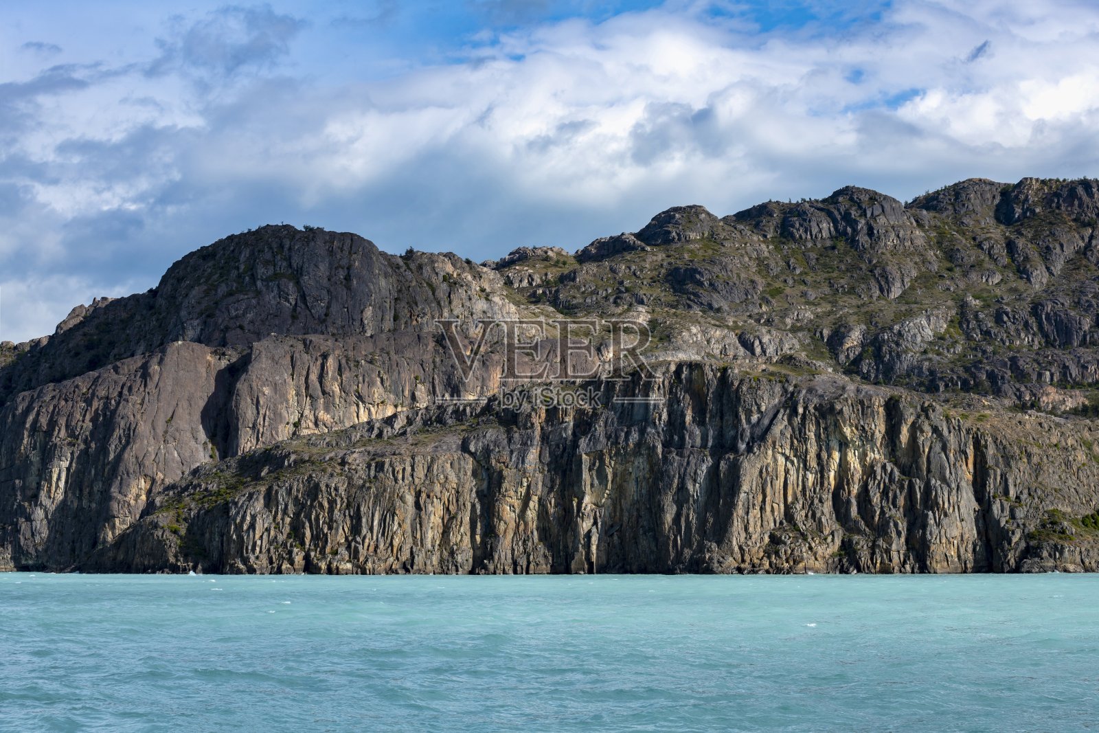 巴塔哥尼亚阿根廷湖的岩层照片摄影图片
