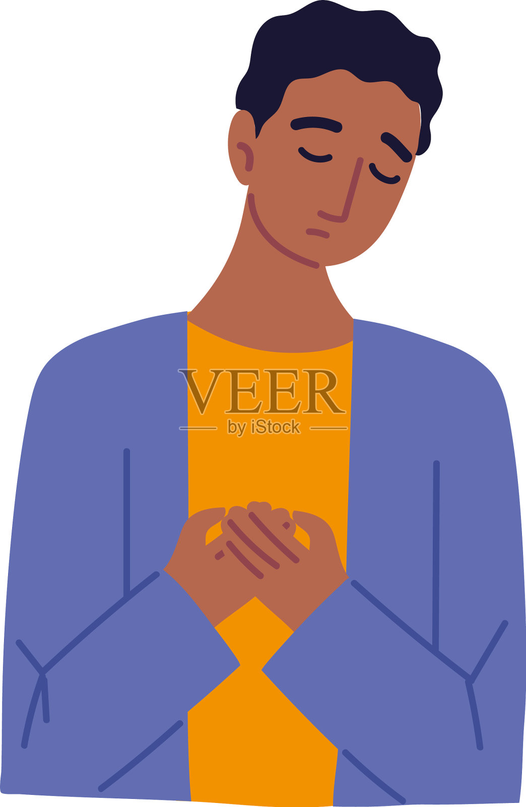 肖像悲伤的家伙设计元素图片