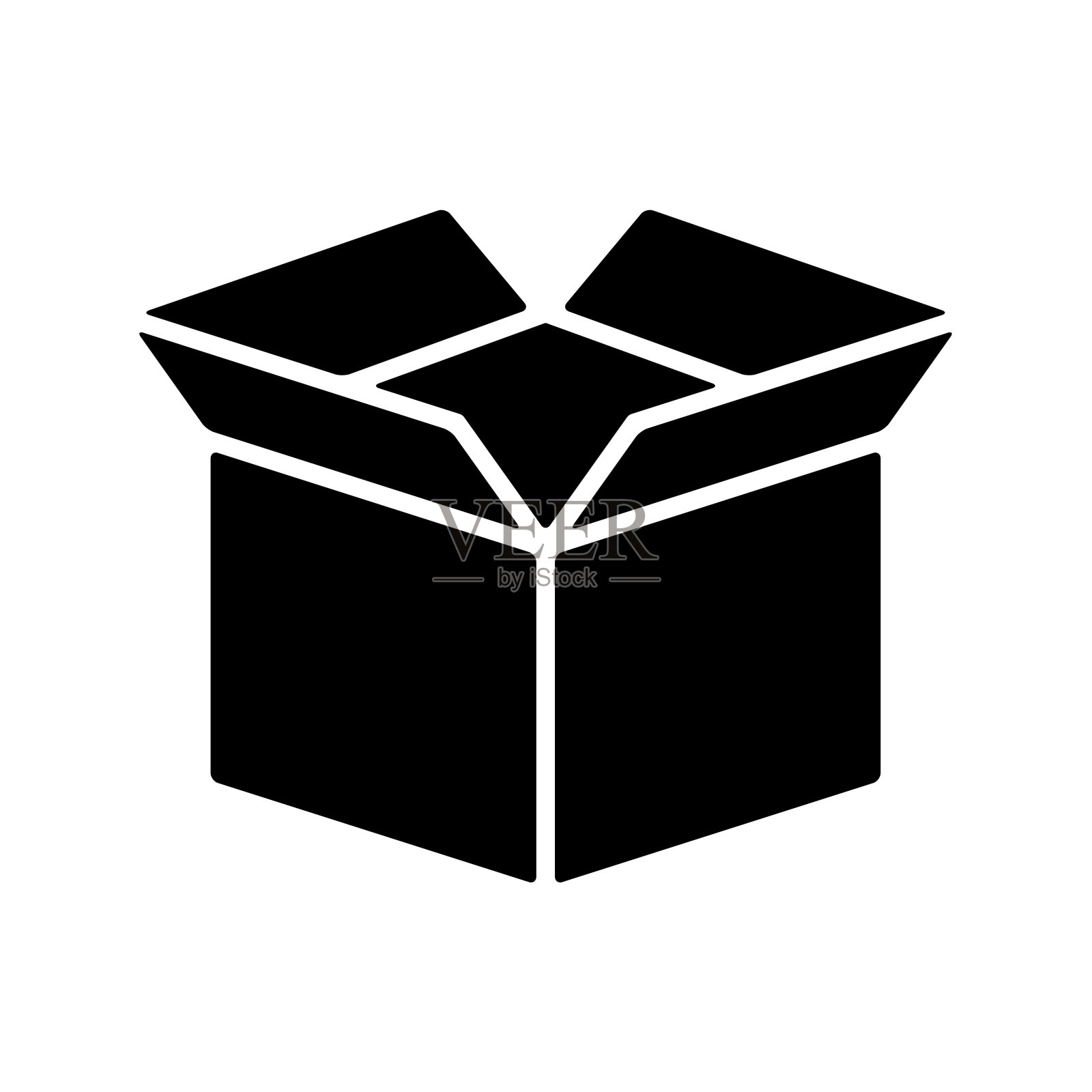 盒子图标在时尚的平面设计插画图片素材