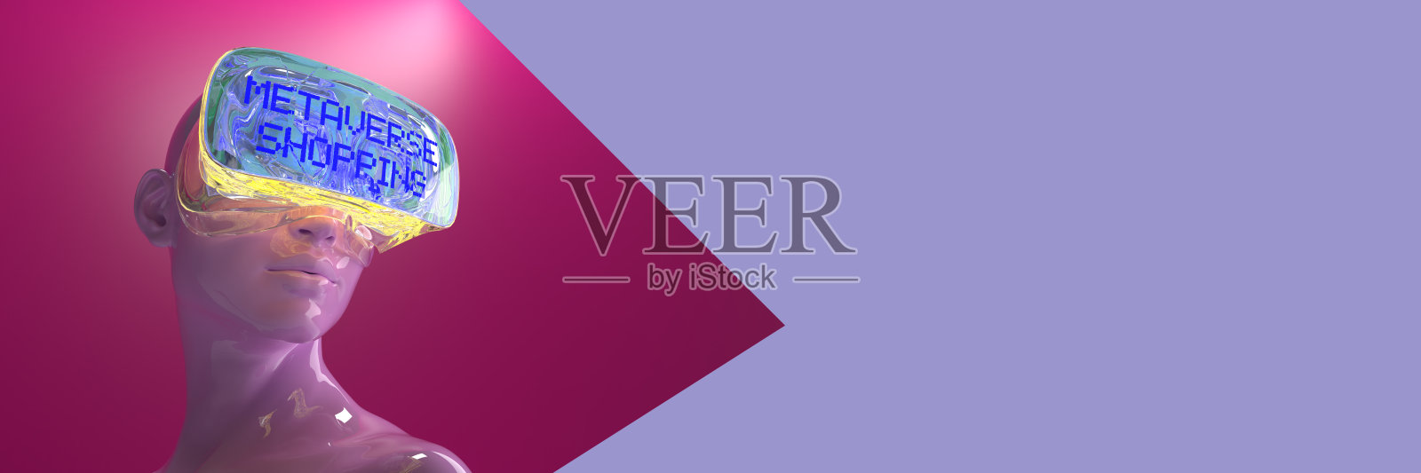 META VERSE购物文字护目镜女性网络照片摄影图片