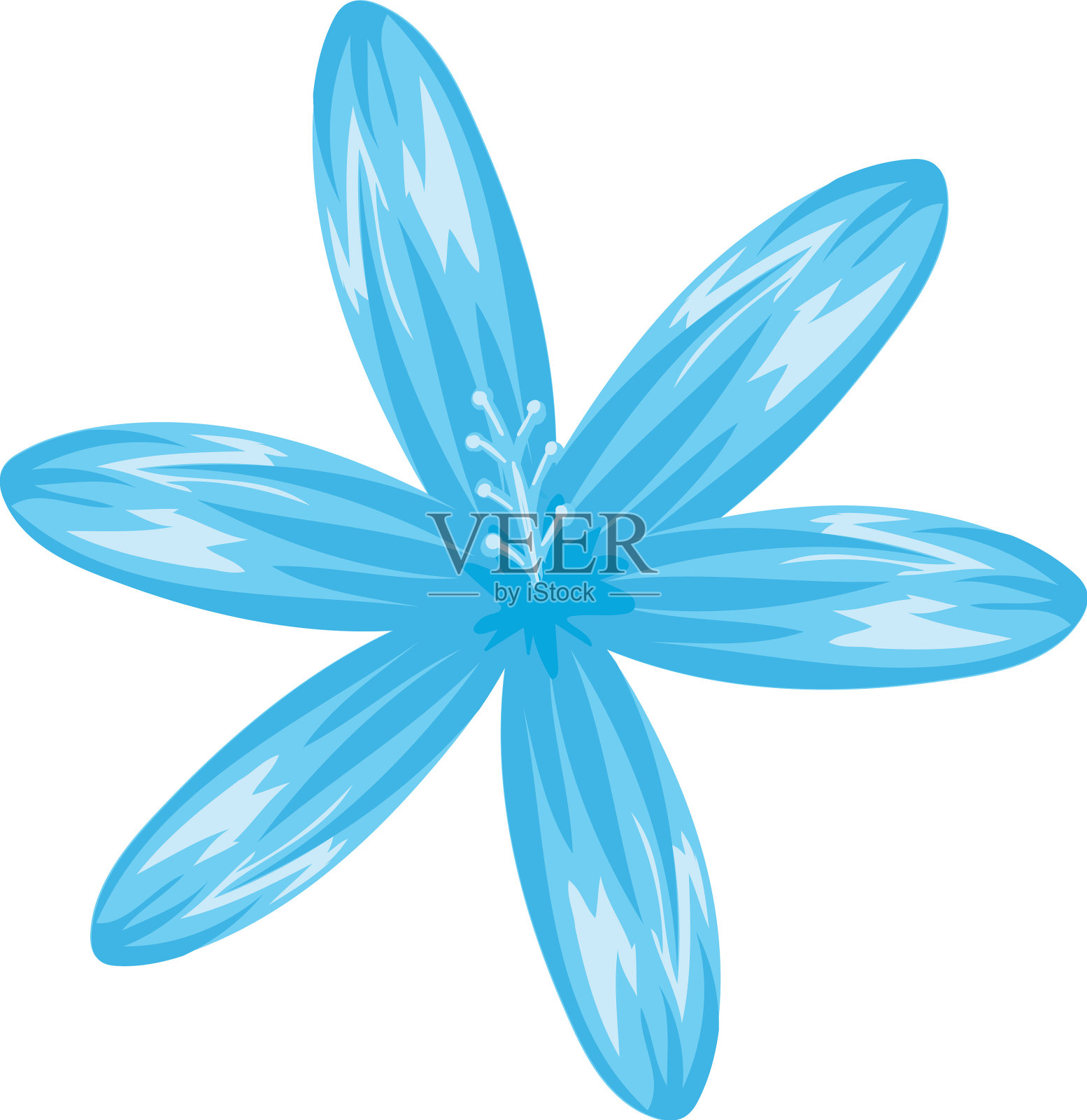 蓝花娇嫩设计元素图片