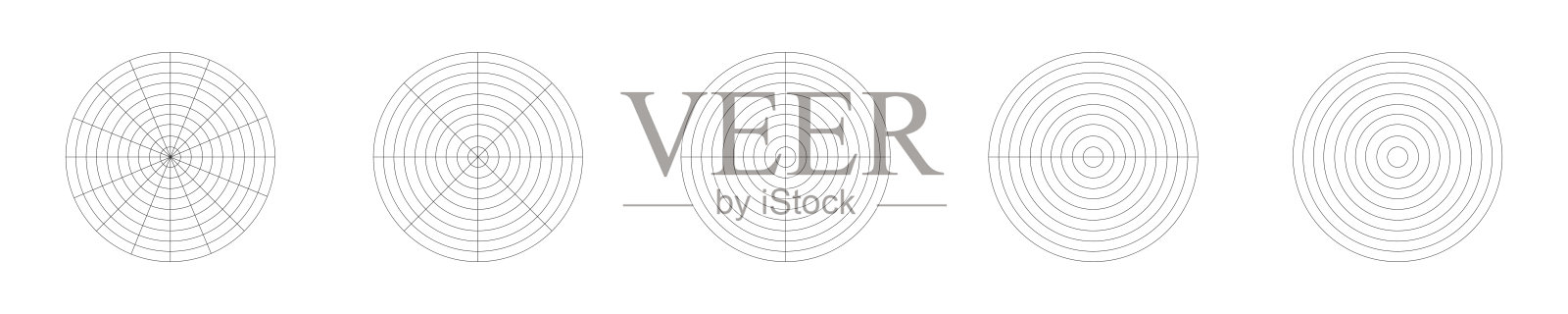 在段上划分的圆图。同心圆在相等部分上切割的图表。生命之轮或习惯追踪器模板插画图片素材