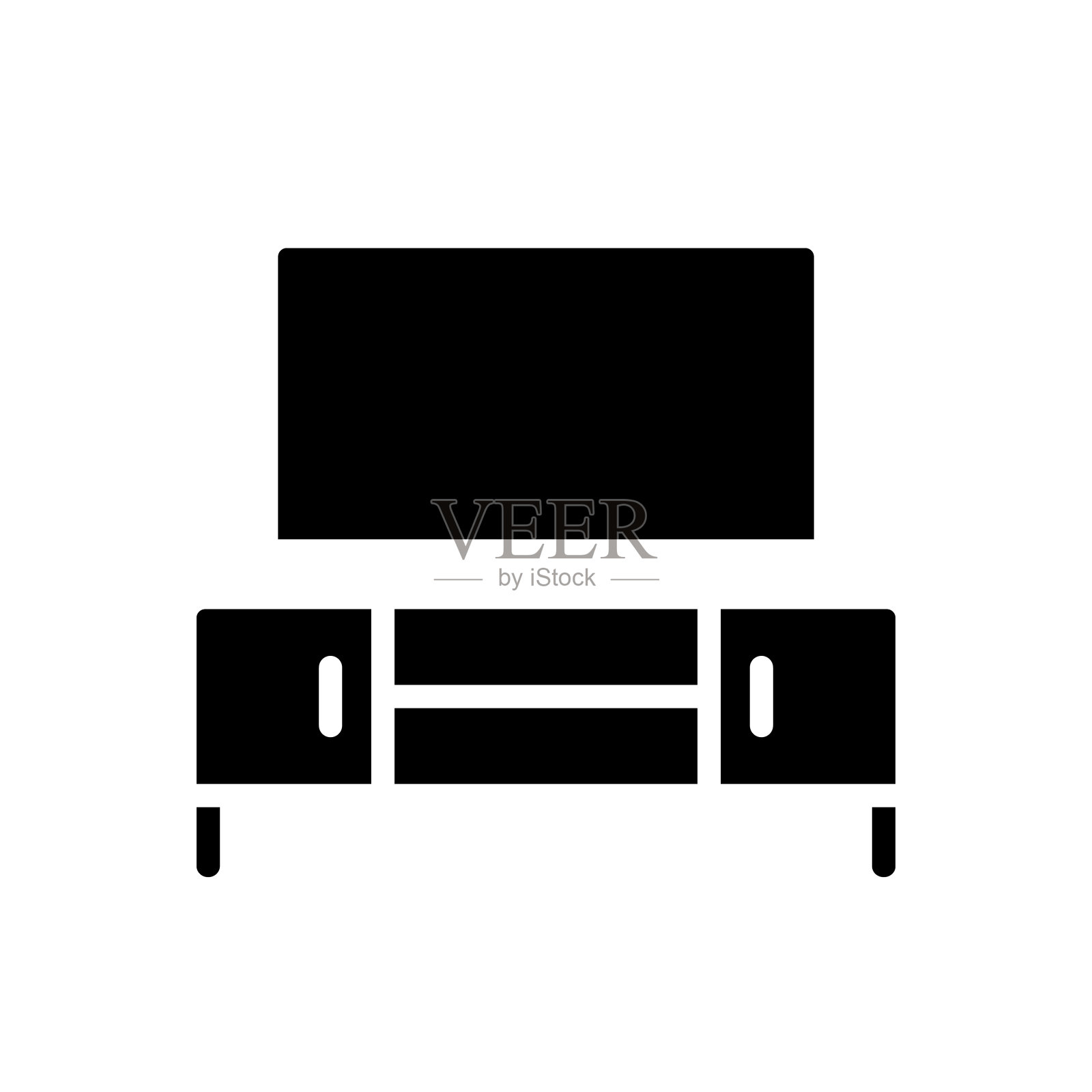 电视台架黑色字形图标插画图片素材