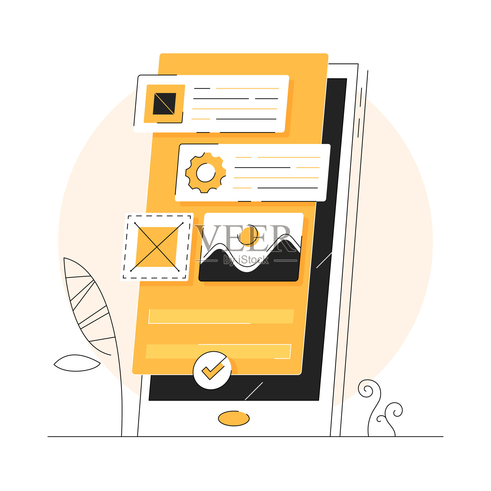 移动优化插图的网页和移动应用程序插画图片素材