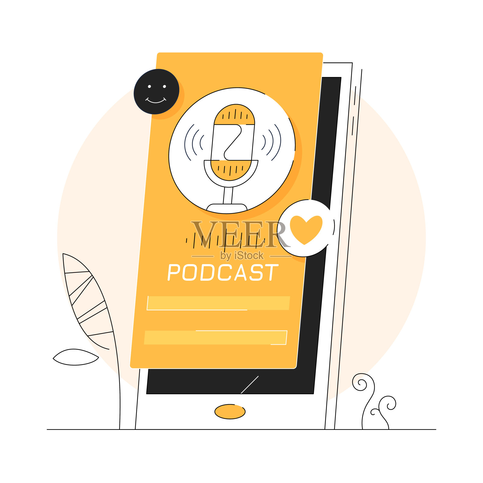 播客插图的网页和移动应用程序插画图片素材