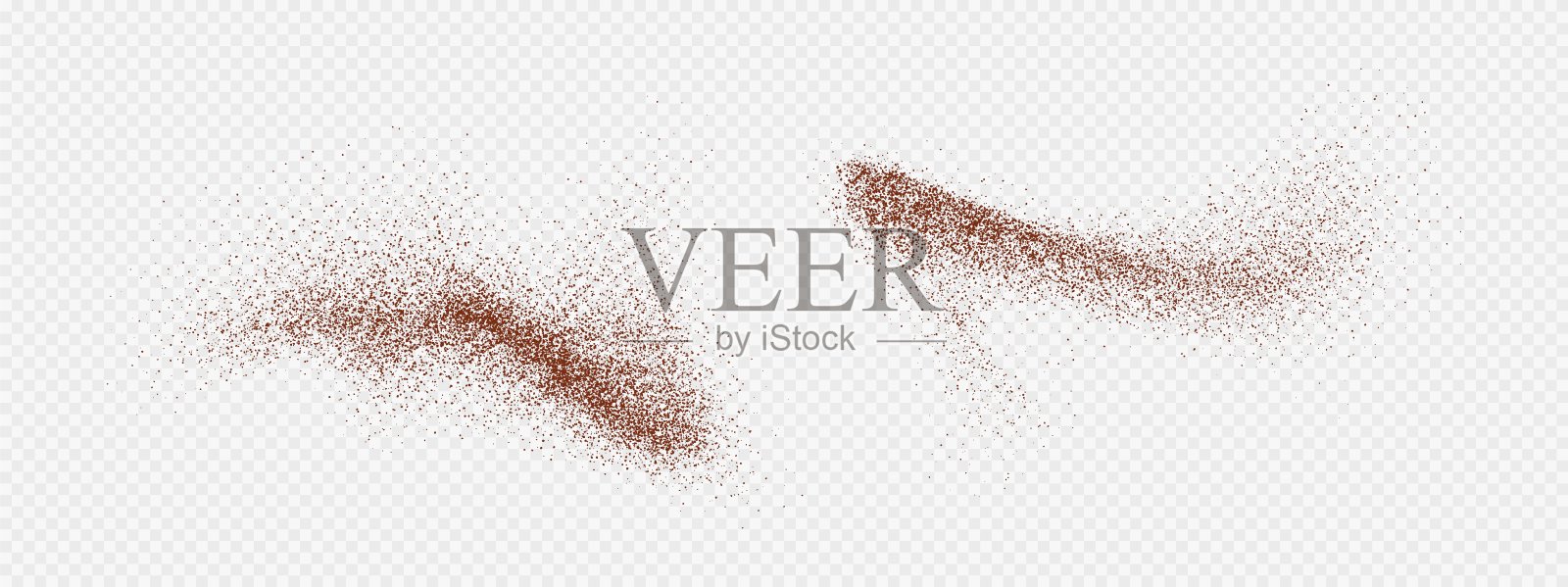 飞溅的咖啡或巧克力粉，运动中的灰尘颗粒，地面飞溅插画图片素材