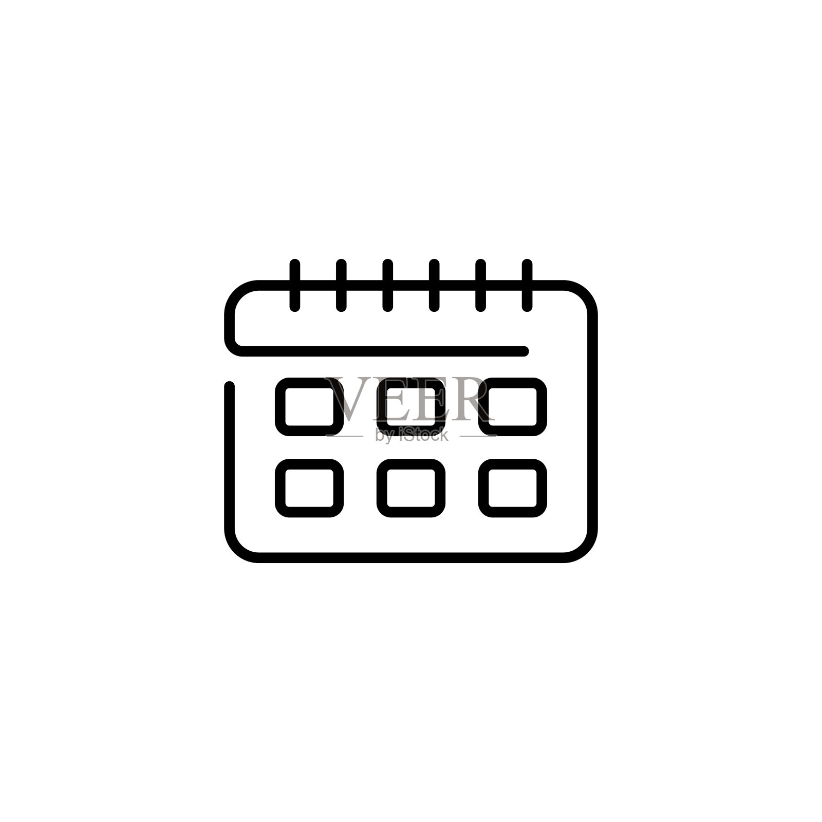 日历行图标。时间表，天，周，月，日期，事件，假期，季节，时间表，提醒，截止日期。图的概念。矢量黑线图标在白色背景图标素材