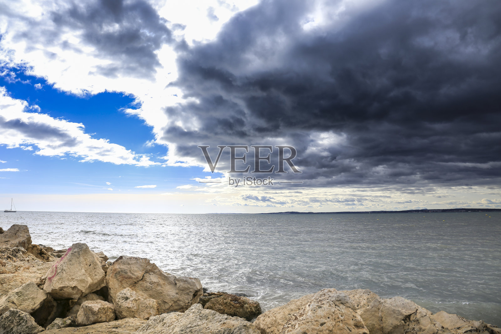 圣波拉美丽的暴风雨海景照片摄影图片