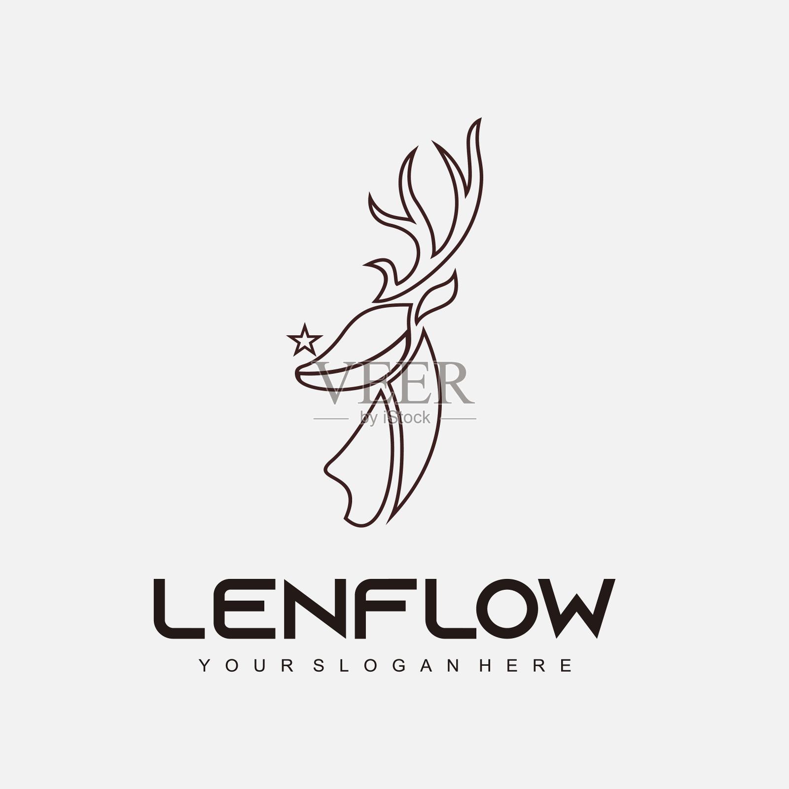 鹿线模板插图设计插画图片素材