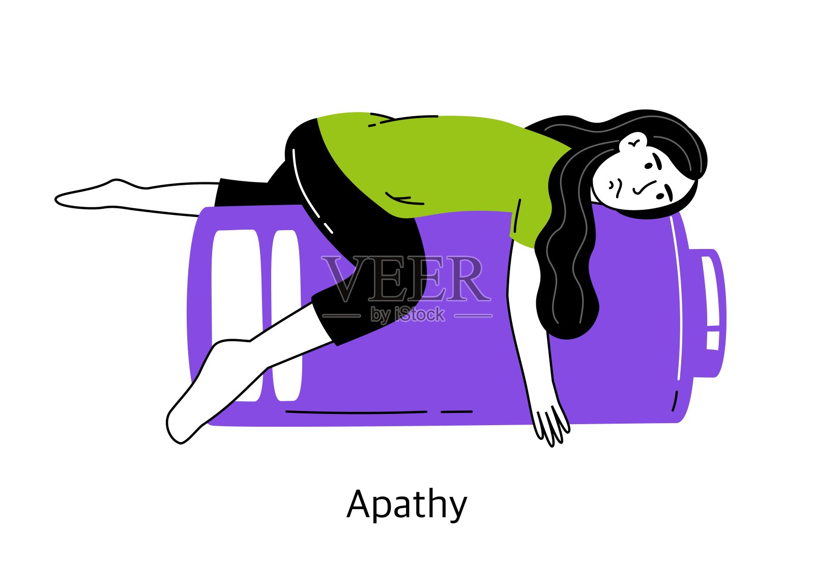 倦怠拖延症心理健康概念矢量插画插画图片素材