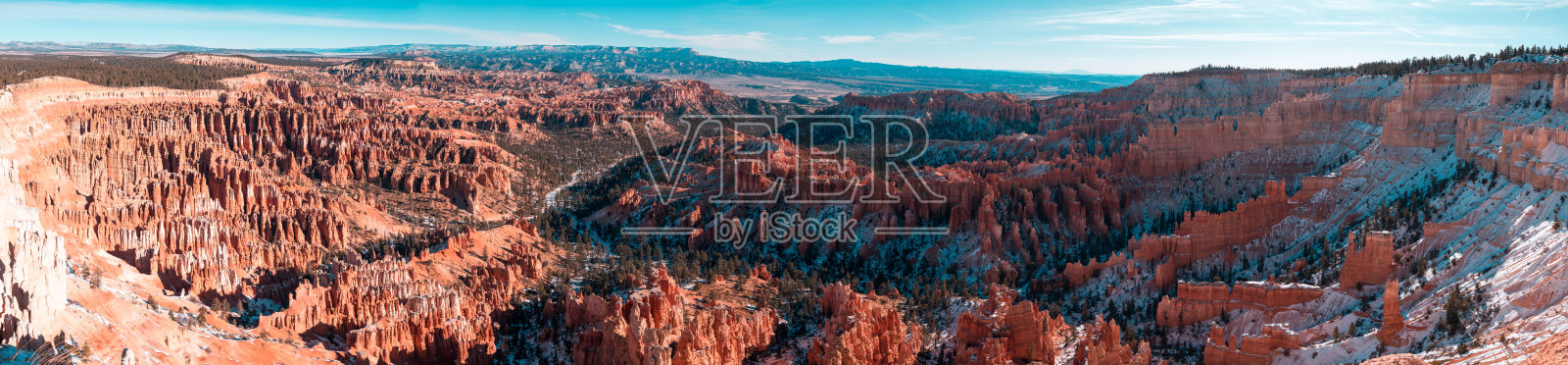 美国犹他州布莱斯峡谷国家公园的全景照片摄影图片