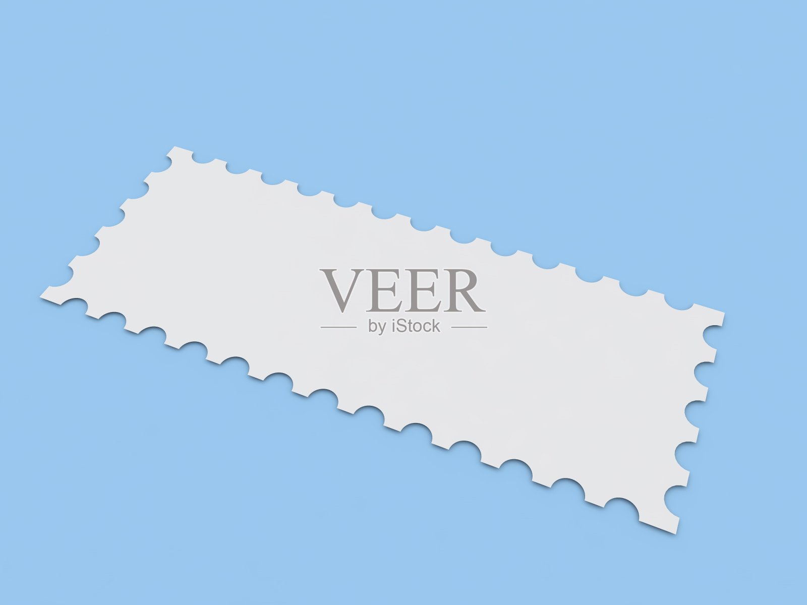 蓝色背景上的邮票模型。照片摄影图片