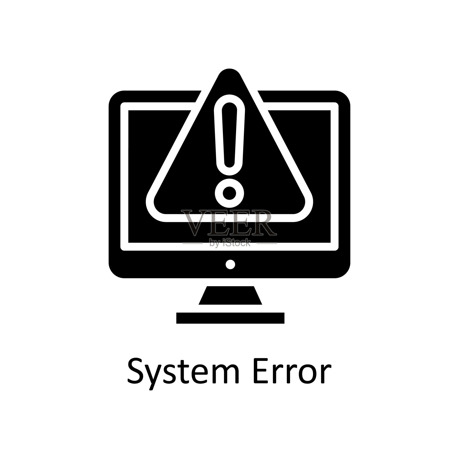 系统错误矢量实体图标设计说明。设计和开发符号在白色背景EPS 10文件插画图片素材
