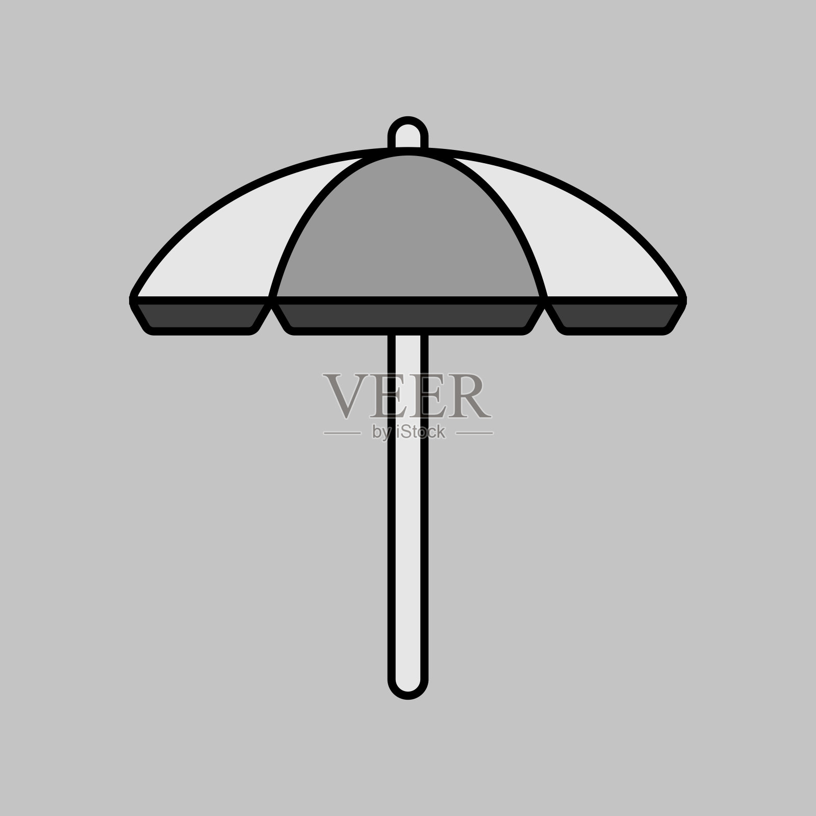 海滩遮阳伞矢量图标设计孤立插画图片素材