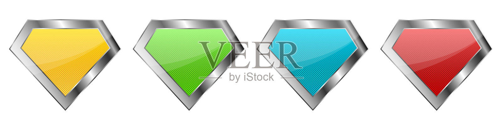 钻石图标设置。水晶矢量图标。插画图片素材